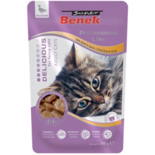 Karma dla kota SUPER BENEK Adult Kaczka w sosie 100 g