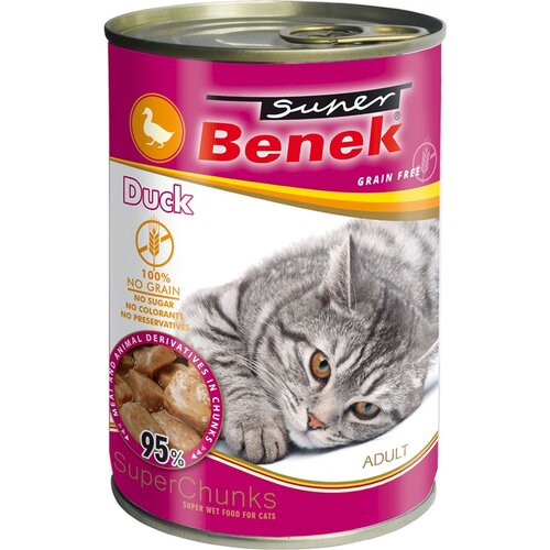 Karma dla kota SUPER BENEK Adult Kaczka w sosie 415 g