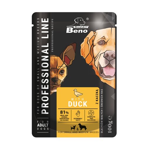 Karma dla psa SUPER BENO Professional Line Kaczka 100 g