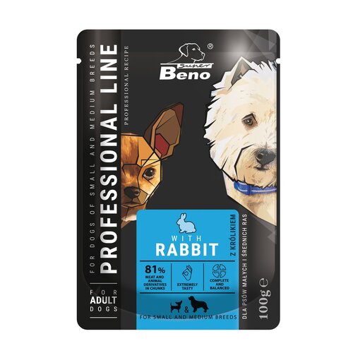 Karma dla psa SUPER BENO Professional Line Królik 100 g