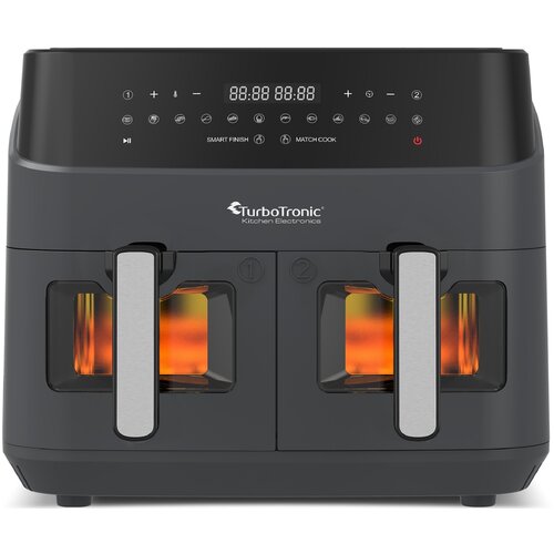 Air Fryer Frytkownica beztłuszczowa TURBOTRONIC TT-DAF6W z podwójnym koszem Szary