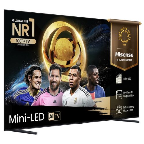 Telewizor HISENSE 100U7Q 100" MINILED 4K 165Hz VRR VIDAA Dolby Vision Dolby Atmos HDMI 2.1