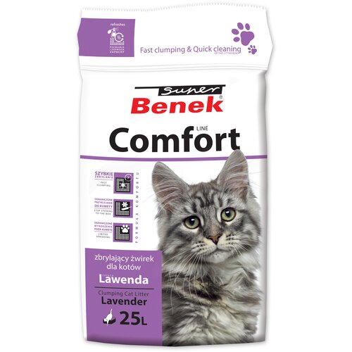 Żwirek dla kota SUPER BENEK Comfort Lawenda 25L