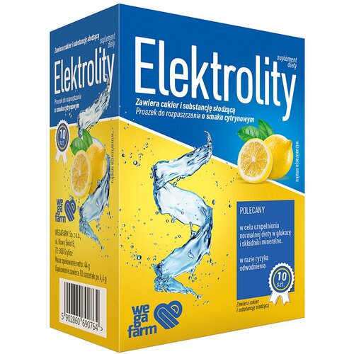Elektrolity WEGAFARM Cytrynowy (10 x 4.4 g)