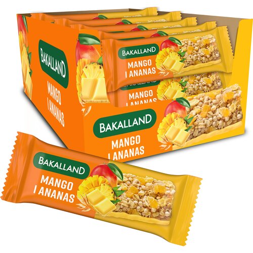 Baton zbożowy BAKALLAND Mango Ananas (25 x 40 g)