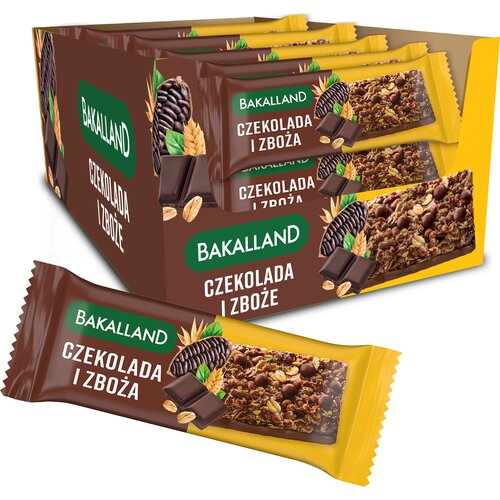 Baton zbożowy BAKALLAND Czekoladowy (25 x 40 g)