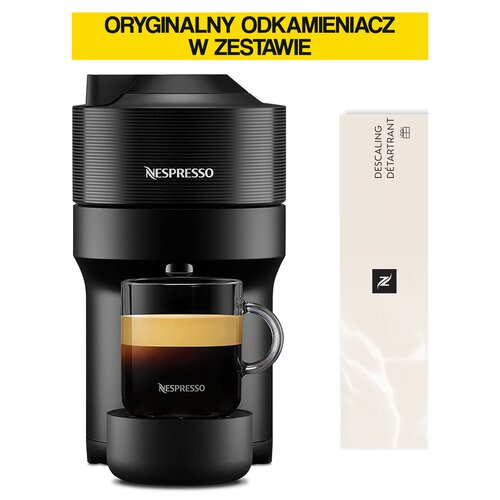 Ekspres DELONGHI Nespresso Vertuo Pop ENV90.B + Odkamieniacz do ekspresu NESPRESSO Descaling Kit 2x100 ml