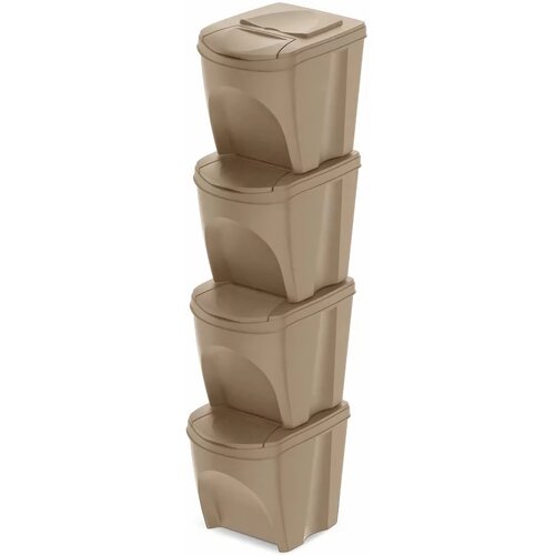 Kosz na śmieci PROSPERPLAST Sortibox SET4 25L Beżowy