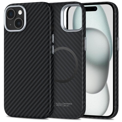 Etui TECH-PROTECT Ion Carbon MagSafe do Apple iPhone 15 Czarny