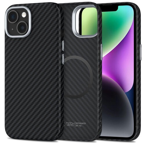 Etui TECH-PROTECT Ion Carbon MagSafe do Apple iPhone 14 Czarny