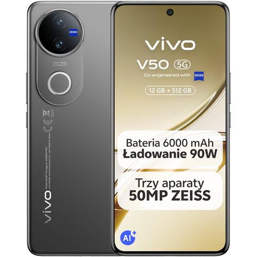 Smartfon VIVO V50 5G 12/512GB 6.77" 120Hz Czarny