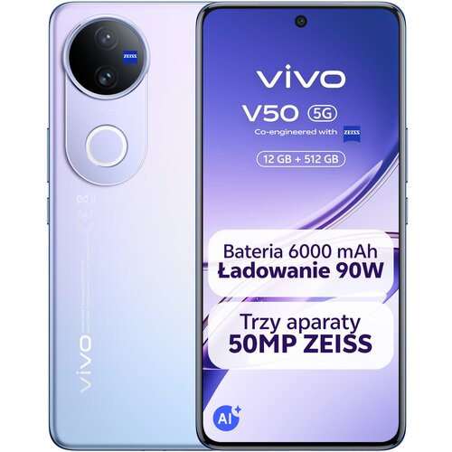 Smartfon VIVO V50 5G 12/512GB 6.77" 120Hz Fioletowy