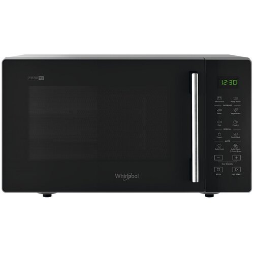 Kuchenka mikrofalowa WHIRLPOOL MWP 251 SB 900W średnica 27 cm pojemność 25L Jet Start Auto Cook DoughRising Czarno-srebrny