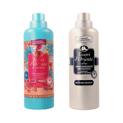 Płyn do płukania TESORI D ORIENTE Ayurveda 760 ml + Płyn do płukania TESORI D ORIENTE Muschio Bianco 760 ml
