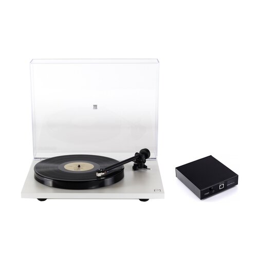 Gramofon REGA Planar 1 Biały, Manualny,Napęd paskowy,Wkładka Rega,Pokrywa w zestawie,Prędkość odtw. 33 1/3, 45 obr./min + Przedwzmacniacz gramofonowy REGA Fono Mini A2D