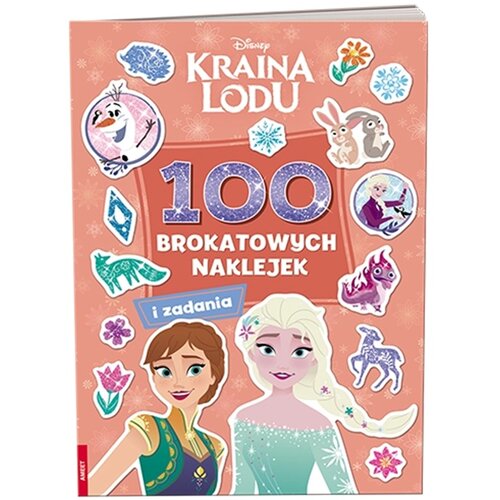 Książka z zadaniami Disney Kraina Lodu 100 brokatowych naklejek (miękka okładka)