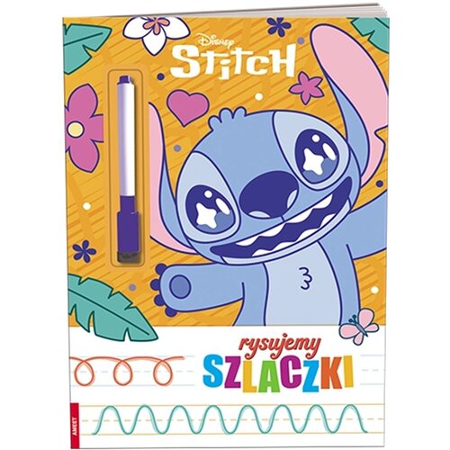 Książka z zadaniami Disney Stitch Rysujemy Szlaczki Ścieralny pisak (miękka okładka)
