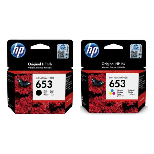 Tusz HP 653 Czarny 5 ml 3YM75AE + Tusz HP 653 Kolorowy 5 ml 3YM74AE