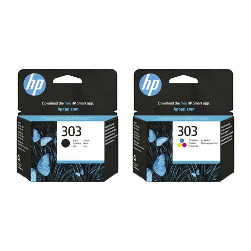 Tusz HP 303 Czarny 4 ml T6N02AE + Tusz HP 303 Kolorowy 4 ml T6N01AE