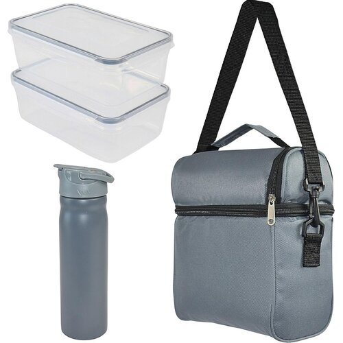 Torba termiczna REDCLIFFS + 2 x lunchbox i butelka Szary