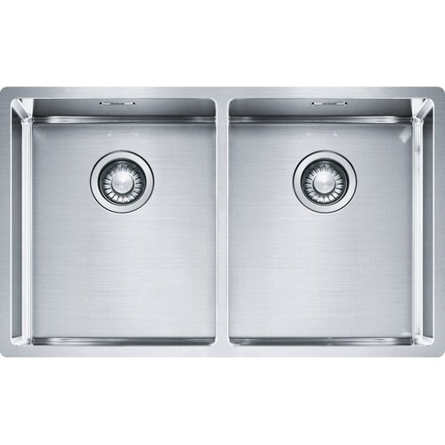 Zlewozmywak dwukomorowy FRANKE Box BXX 220/120 34-34 127.0370.188 Stal szczotkowana 74x45