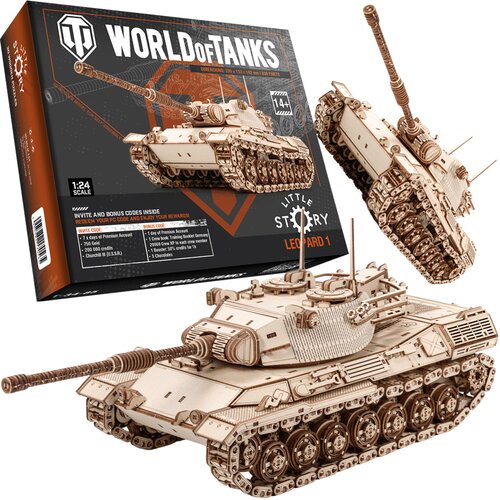 Zabawka drewniana LITTLE STORY World of Tanks 3D Leopard 1 (936 elementów)