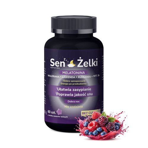 Suplement na sen DOMOWA APTECZKA Melatonina z waleriana Owoce leśne (180 g)