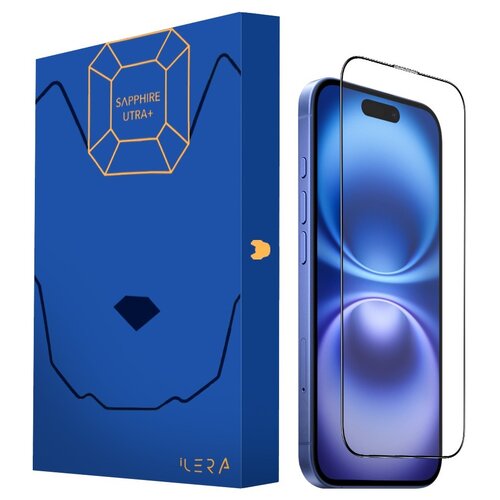 Szkło hartowane ILERA Permium Sapphire Ultra+ do Apple iPhone 16 Plus + szkło na obiektyw