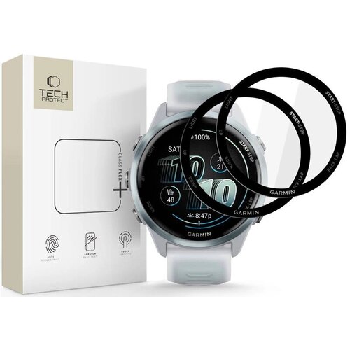 Szkło hybrydowe TECH-PROTECT Glass Flex+ do Garmin Forerunner 570 (42 mm) Czarny (2 szt.)