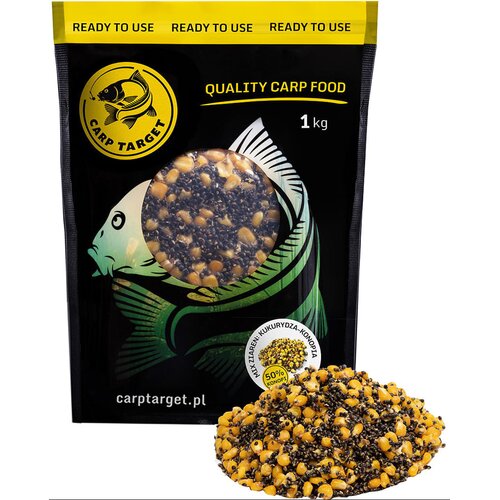 Zanęta CARP TARGET Mix ziaren Kukurydza Konopia (1 kg)