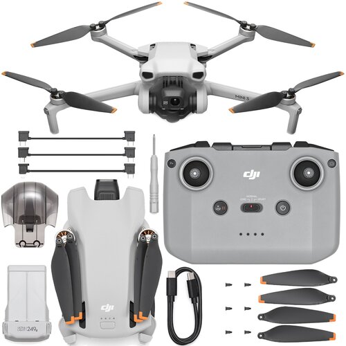 Dron DJI Mini 3 (RC-N1) Lekki Dron z minikamerą z wideo 4K HDR, 38-minutowy czas lotu
