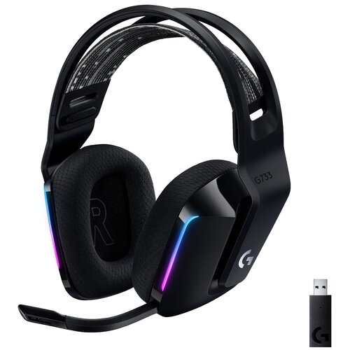 Słuchawki LOGITECH G733 Lightspeed Bezprzewodowe, Nauszne, Dźwięk przestrzenny Czarny