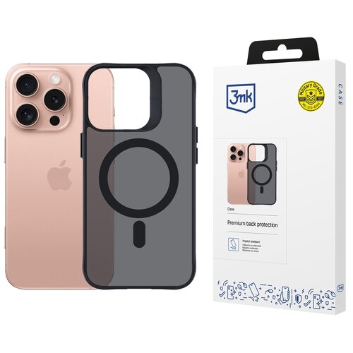 Etui 3MK Smoke Guardx MagCase do Apple iPhone 16 Pro Czarny transparentny