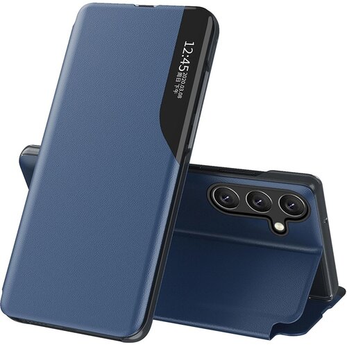 Etui HURTEL Eco Leather View Case do Samsung Galaxy S25+ Niebieski