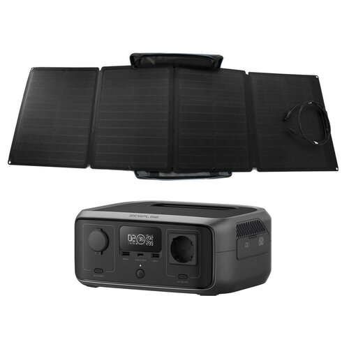 Panel fotowoltaiczny ECOFLOW 1ECO1000-02 110W + Stacja zasilania ECOFLOW River 3 UPS 245Wh Bank energii