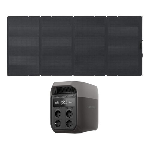 Panel fotowoltaiczny ECOFLOW 50051005 400W + Stacja zasilania ECOFLOW Delta 3 1024Wh Bank energii