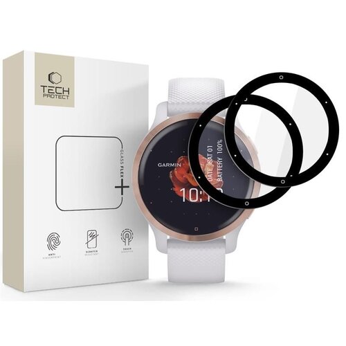 Szkło hybrydowe TECH-PROTECT Glass Flex+ do Garmin Venu 2S Czarny (2 szt.)