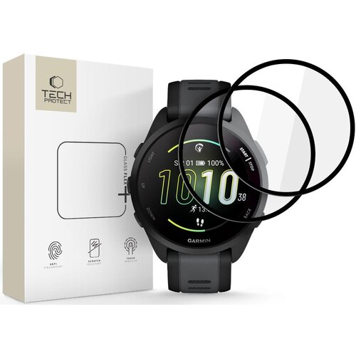 Szkło hybrydowe TECH-PROTECT Glass Flex+ do Garmin Forerunner 165 Czarny (2 szt.)