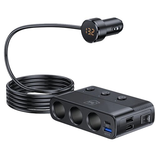 Ładowarka samochodowa 3MK Car Power Splitter 120W PD QC PPS USB Czarny