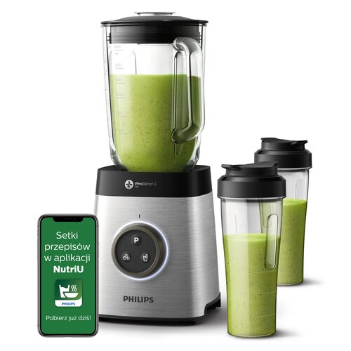 Blender kielichowy PHILIPS HR3655/00 (Wysokoobrotowy) + 2 bidony w komplecie
