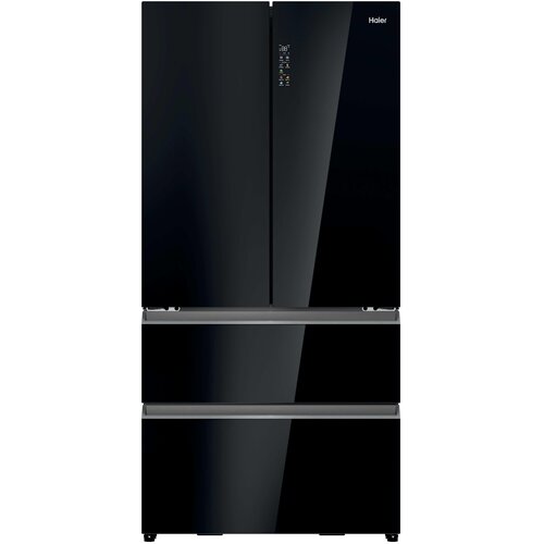 Lodówka HAIER HFKR7819DNGB Czarne szkło Side by Side No Frost 190cm Czarna