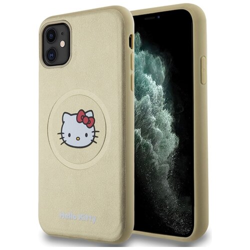 Etui HELLO KITTY Leather Kitty Head MagSafe do Apple iPhone 11 Złoty