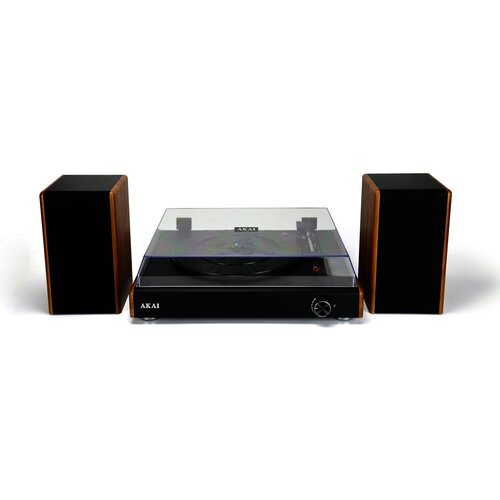 Gramofon AKAI ATT-240SP Orzech, Manualny, Napęd paskowy, Kolumny głośnikowe w zestawie, Prędkość odtw. 33 1/3,45,78 obr./min