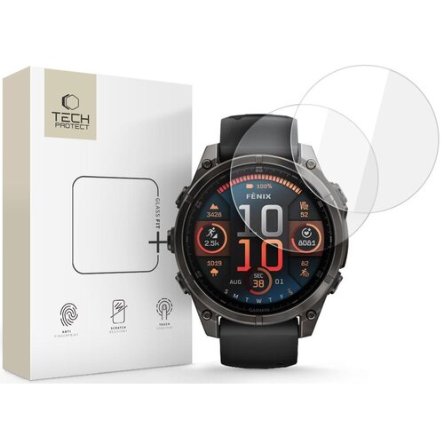 Szkło hartowane TECH-PROTECT Glass Fit + do Garmin Fenix 8 47 mm (2 szt.)