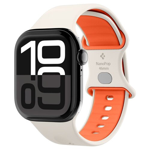 Pasek SPIGEN Nano Pop do Apple Watch 6/7/8/9/10/SE/Ultra 1/2 (44/45/46/49 mm) Pomarańczowo/beżowy