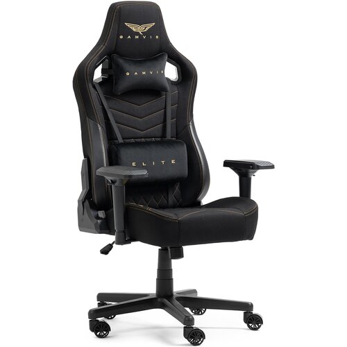 Fotel GAMVIS Elite 2.0 XL Basic Czarny (złote elementy)