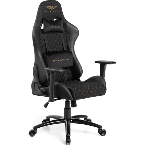 Fotel GAMVIS Phantom Large Czarny (złote elementy)