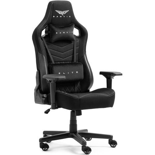 Fotel GAMVIS Elite 2.0 XL Basic Czarny (białe elementy)