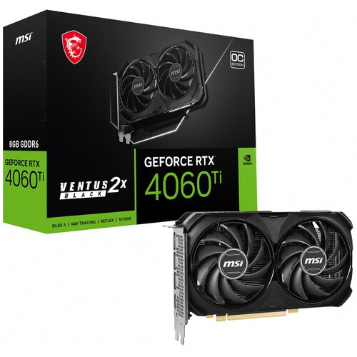 Karta graficzna MSI GeForce RTX 4060 Ti Ventus 2X Black OC 8GB DLSS 3