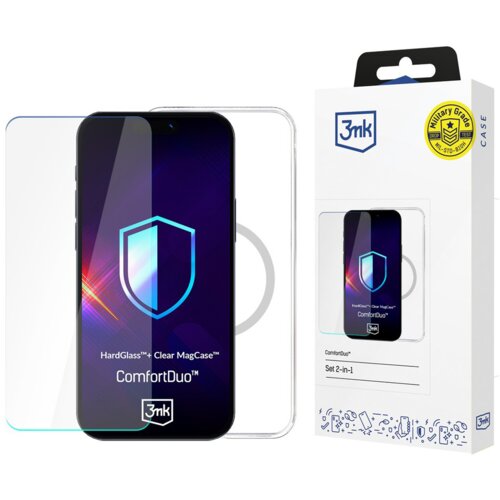 Etui 3MK ComfortDuo Clear MagCase do Apple iPhone Air Przezroczysty + szkło hartowane